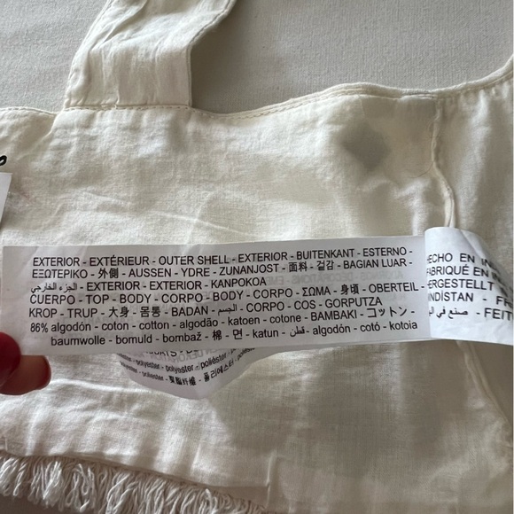 Zara Cream Embroidered Mirror Crop Top - Picture 11 of 16